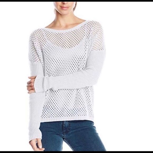 #156 PRANA The Parker organic cotton sweater in white - Picture 1 of 9